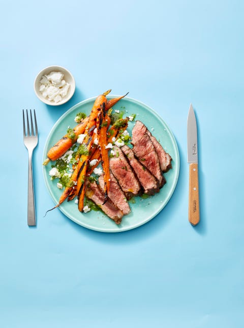 grilled moroccan steak and carrots