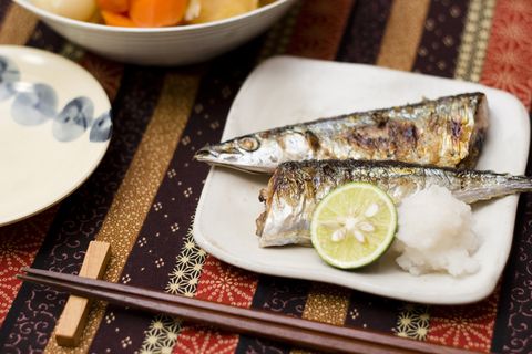 Grilled Saury with Salt