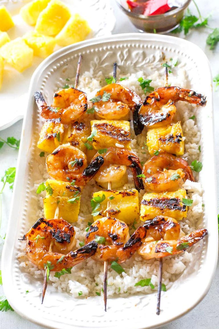 Grilled Shrimp and Pineapple Skewers grilled shrimp and pineapple skewers