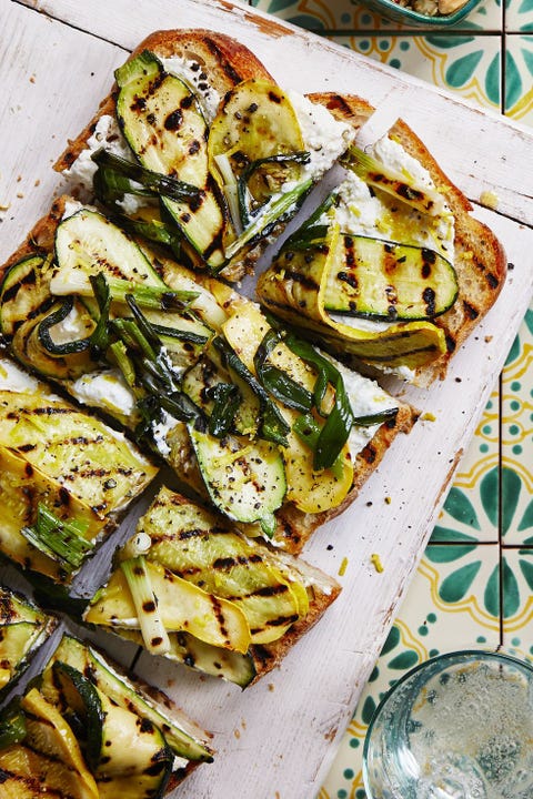 cookout menu   grilled squash garlic bread