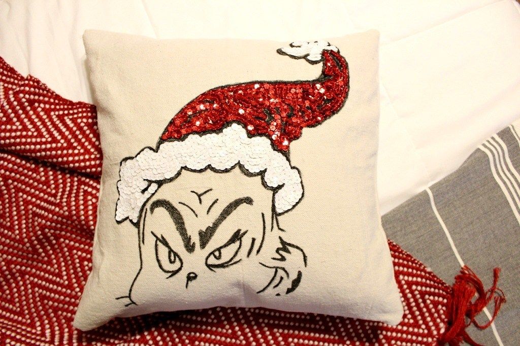 The Grinch Holiday Pillow Grinch Christmas Pillow Grinch Decor