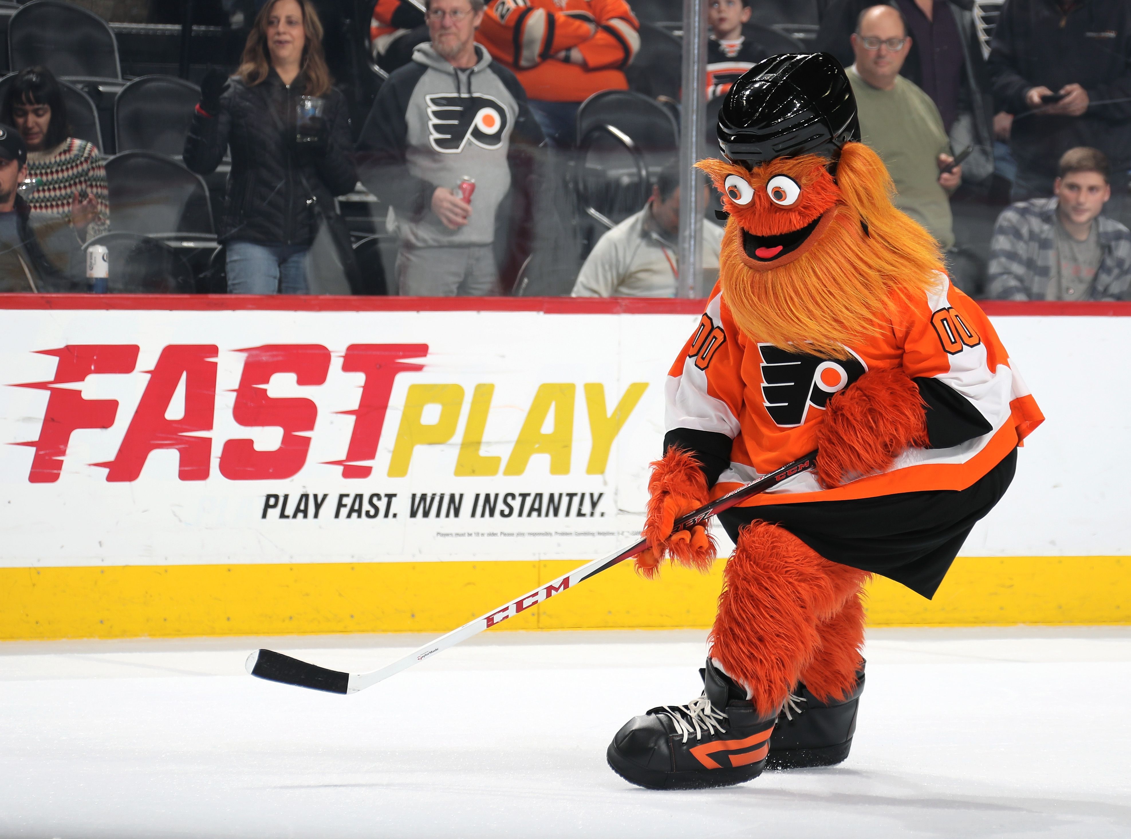 gritty-the-mascot-of-the-philadelphia-flyers-plays-hockey-news-photo-1610634565.