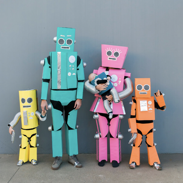 group family diy halloween costumes robots