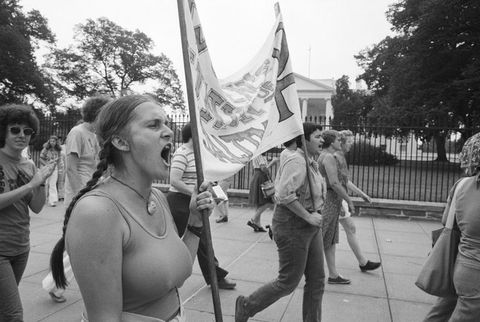 woman calling for the equal rights amendment