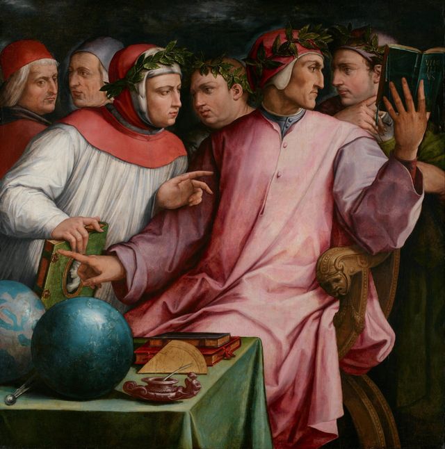 group portrait of six tuscan poets dante