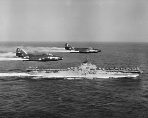 military aircrafts passing uss princeton