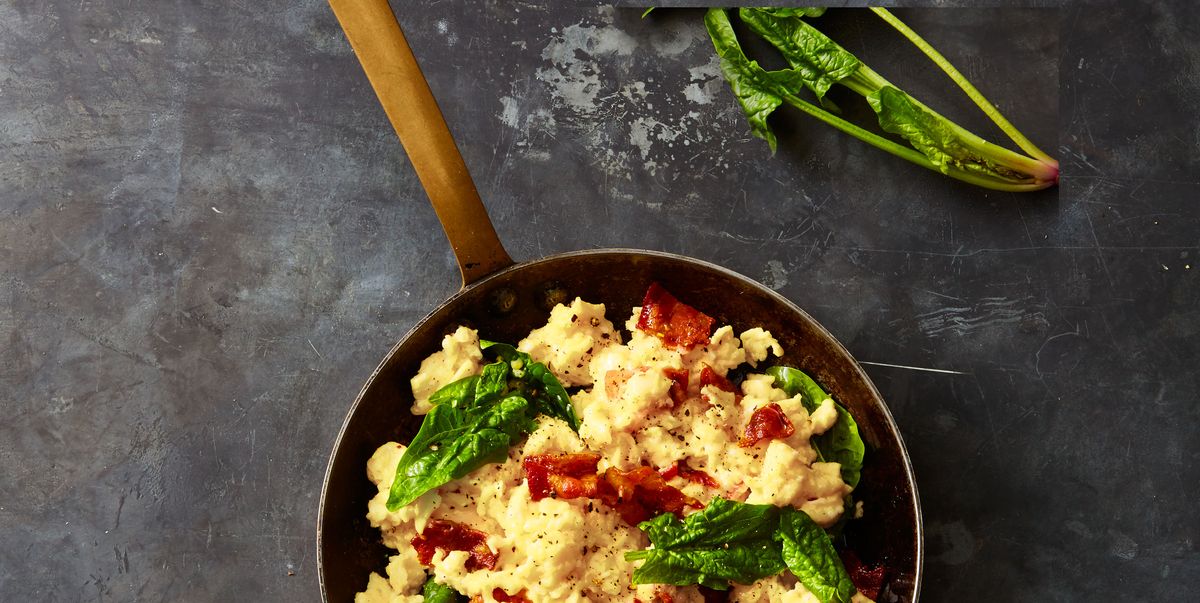 Best Gruyere Bacon And Spinach Scrambled Eggs Recipe How To Make Gruyere Bacon And Spinach Scrambled Eggs