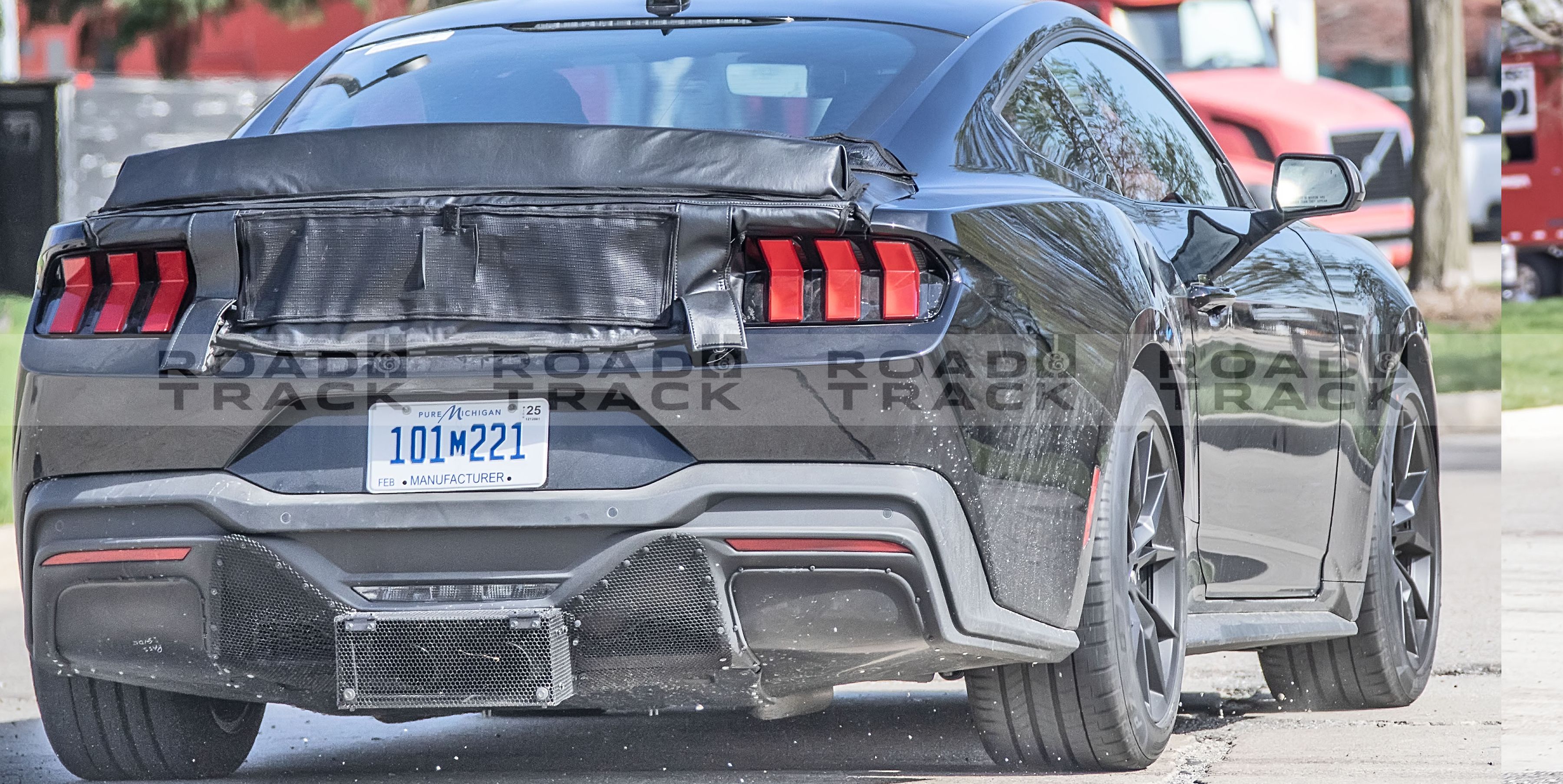 2024 Ford Mustang Prototype Spotted With Weird Center-Exit Exhaust
