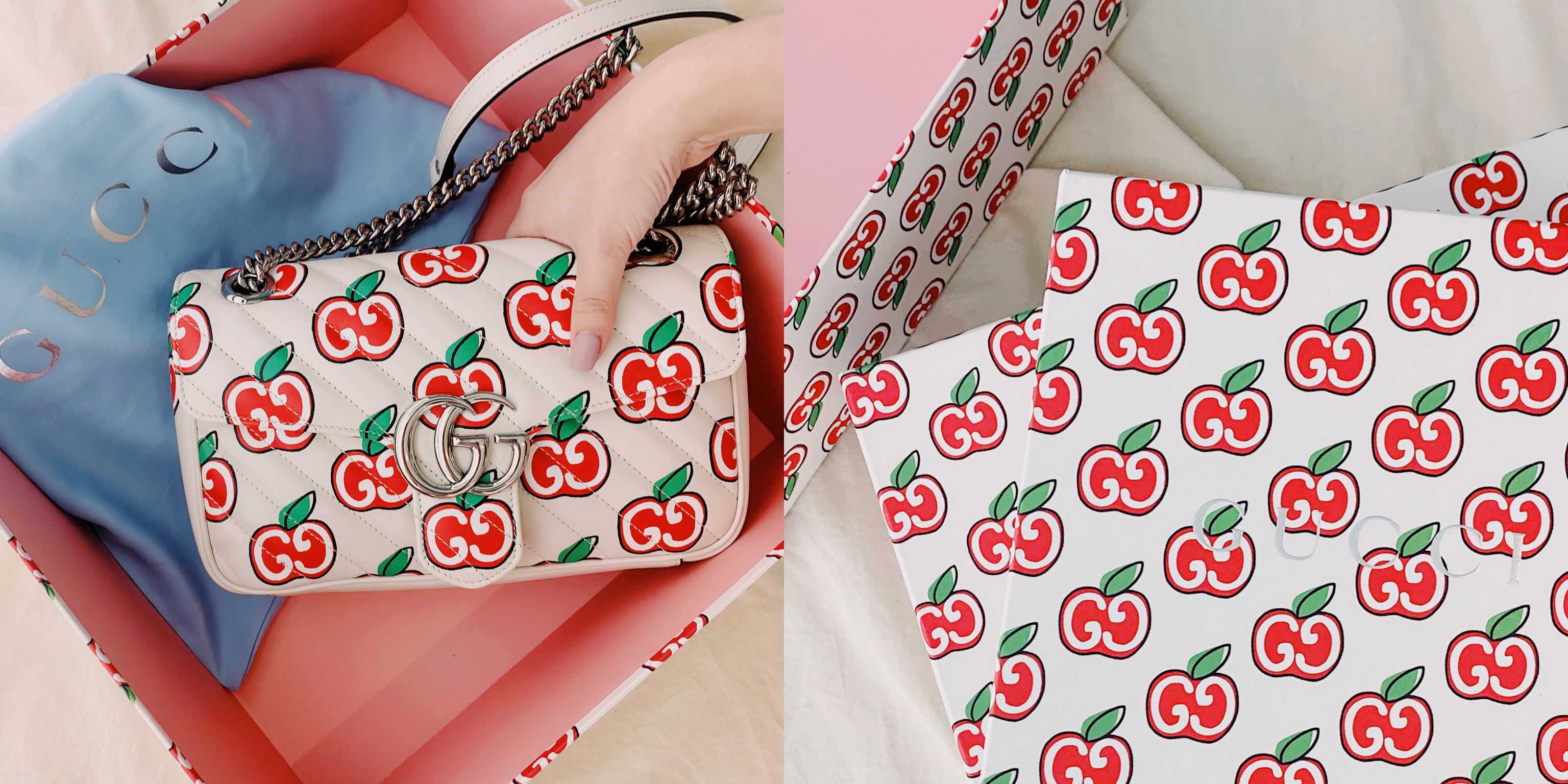 Gucci 七夕情人節把經典logo 畫上蘋果當禮物 大玩復古雙g 標誌包包可愛又俏皮