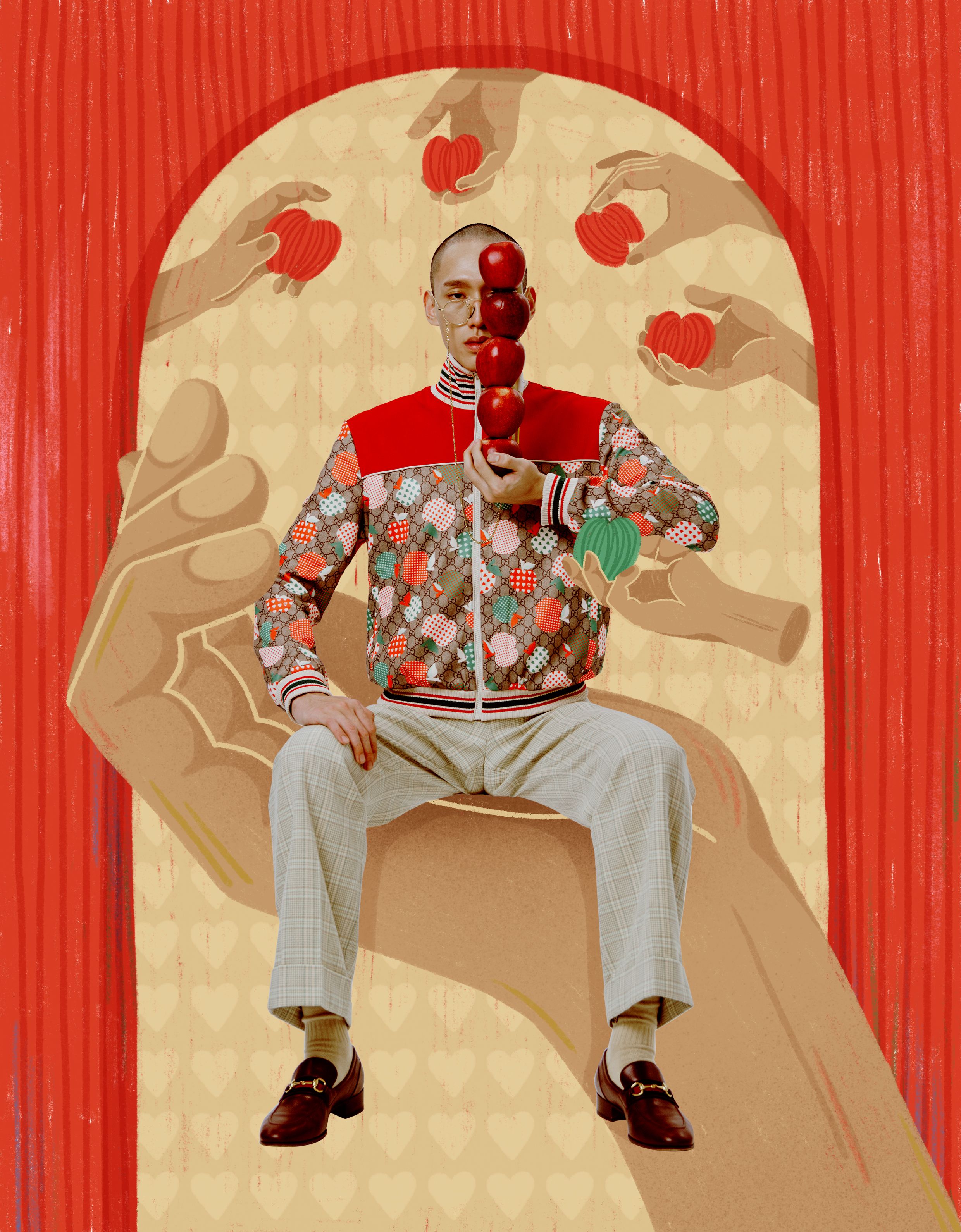 Gucci Les Pommes系列超可愛！ 「愛心蘋果」碰撞經典LOGO 服裝和包包太 