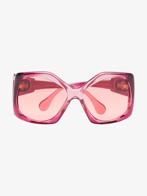 pink oversized round sunglasses gucci browns