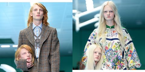 Models Carried Own Severed at the Gucci Show
