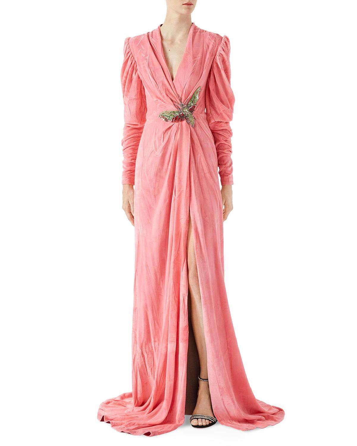 gucci pink gown