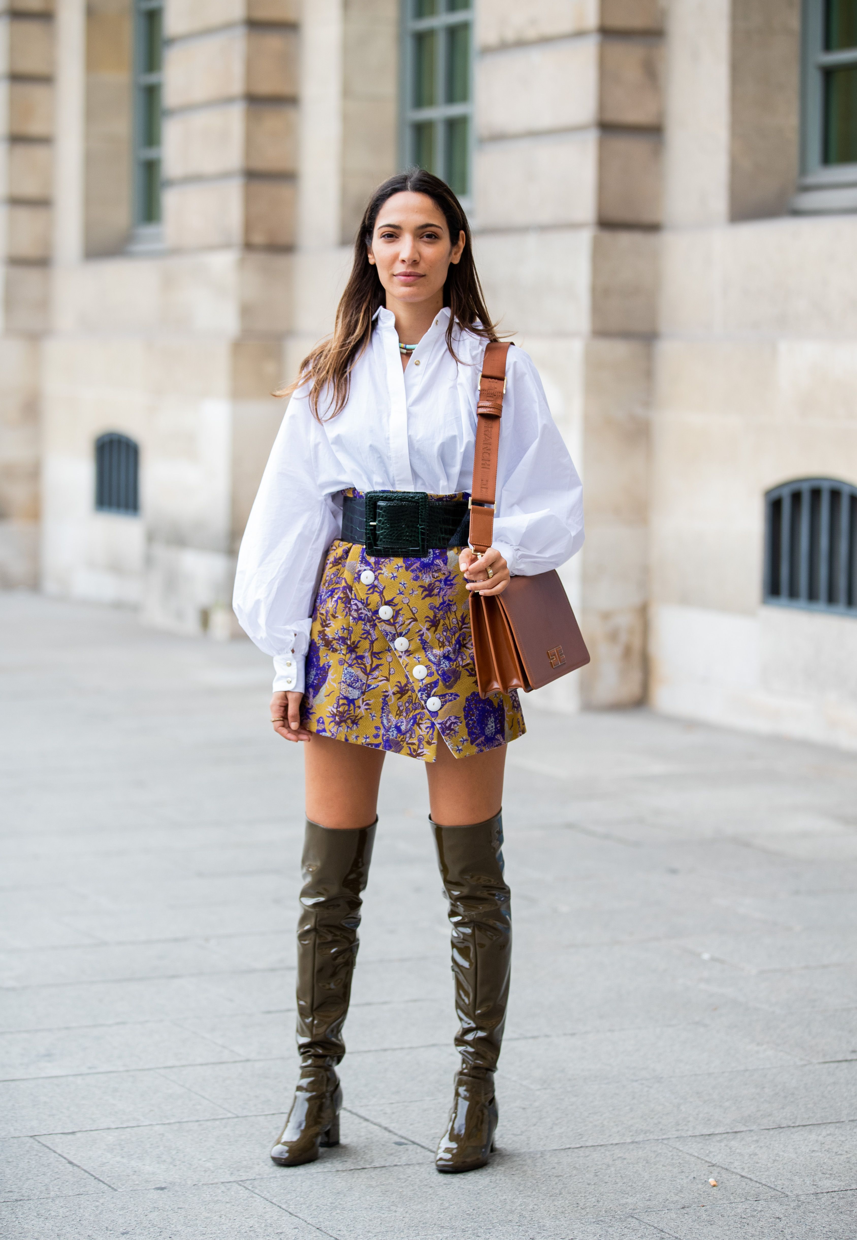 white thigh high boots outfit