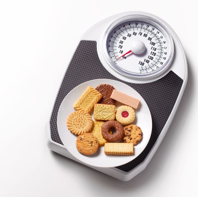 体重計とクッキー皿