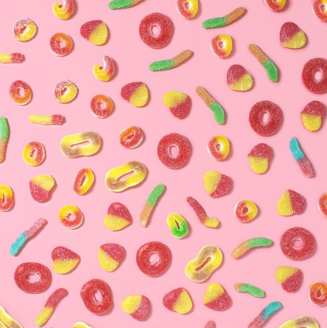 Gummy candy pattern background.