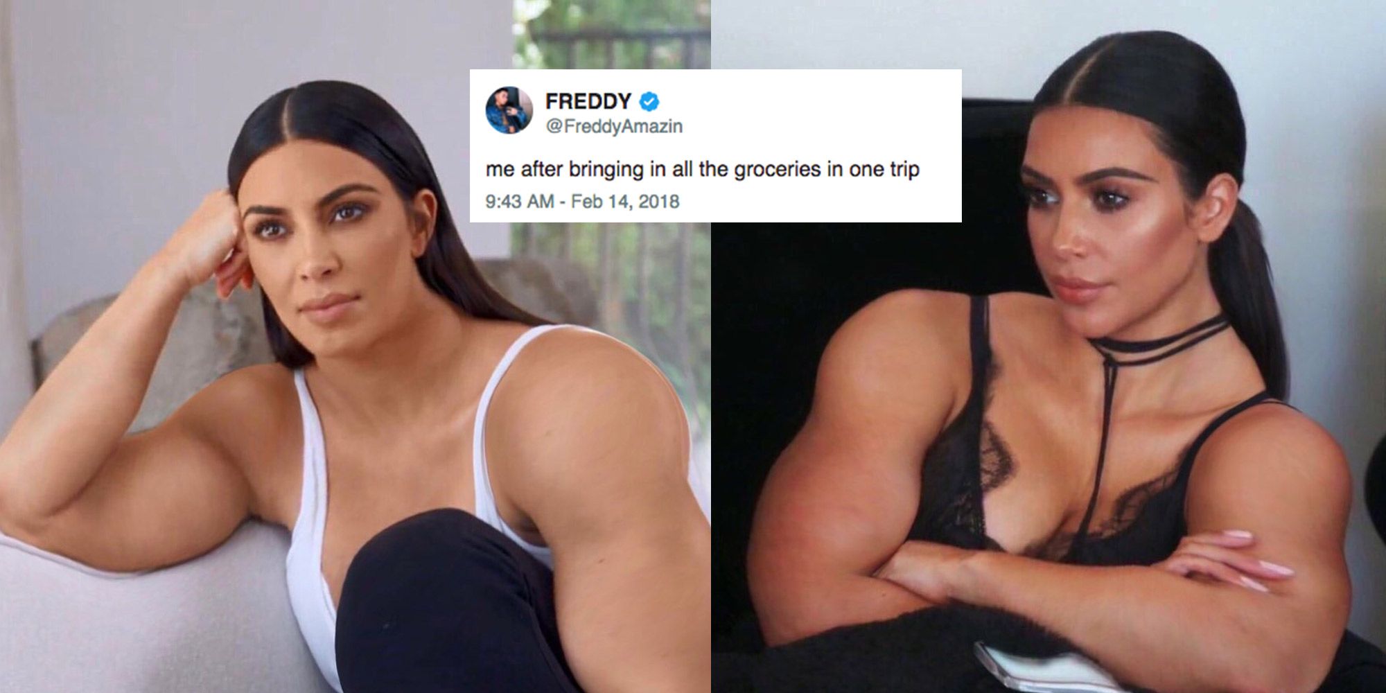 Gym Kardashian Is The New Viral Twitter Meme You Need To See Kim Kardashian Muscular Arms Meme