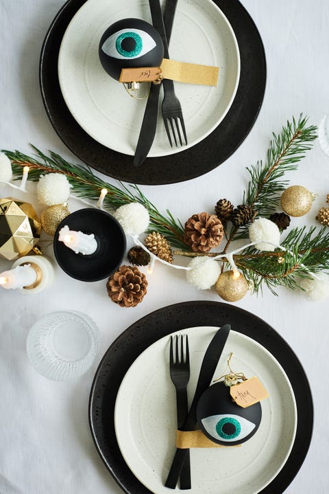 Black and gold Christmas table setting, Anna Barnett for Habitat