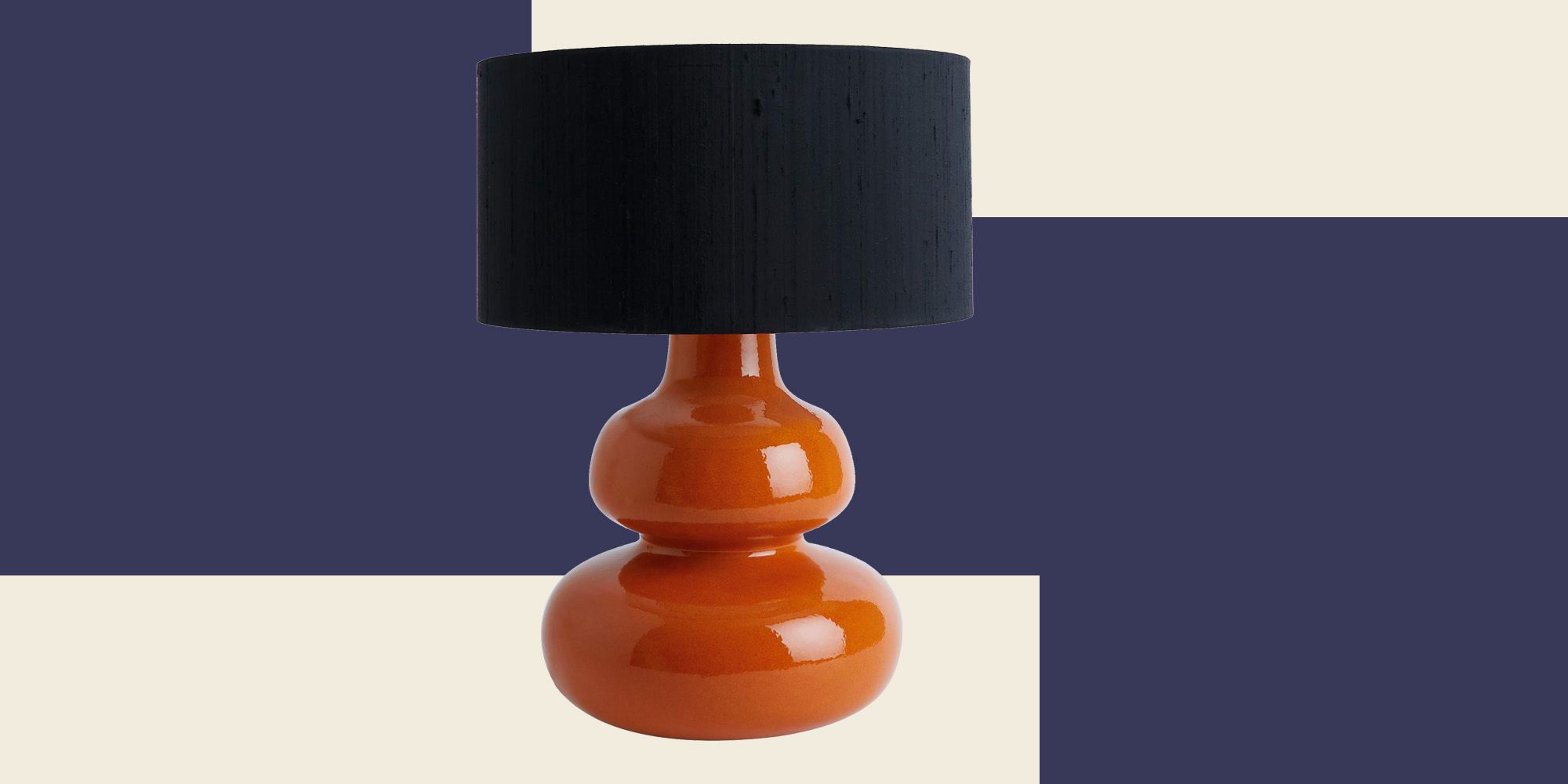 Orange Curvy Ceramic Lantana Lamp 