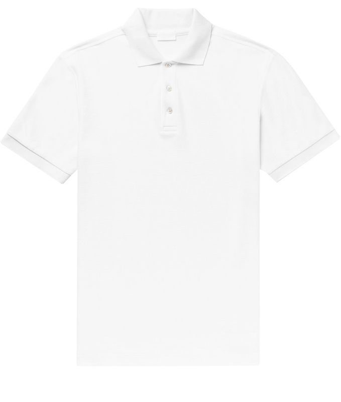 a white polo style shirt