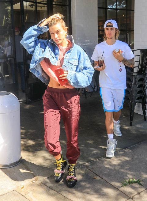 Justin Bieber and Hailey Baldwin Wear Lounge Clothes on Joan's on Third ...