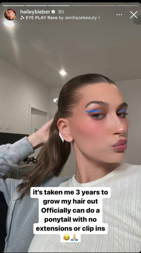 Hailey Bieber reveals natural hair length in candid selfie