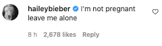 hailey bieber responds to pregnancy rumours after grammys