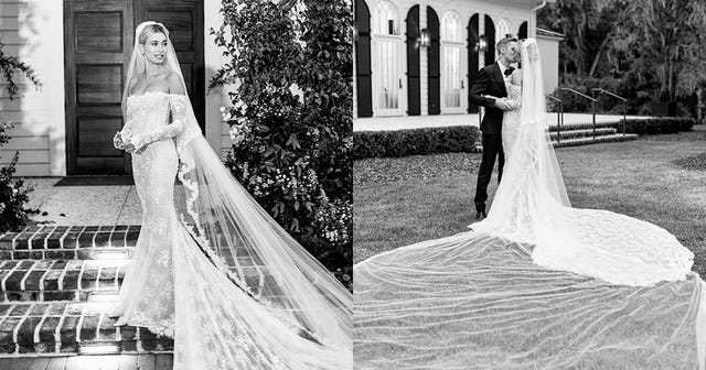 Hailey Bieber Wedding Did The Brides Veil Have A Typo