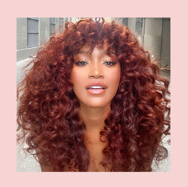 emma chamberlain's blonde hair and keke palmer's red curly hair for 2021 hair color trends