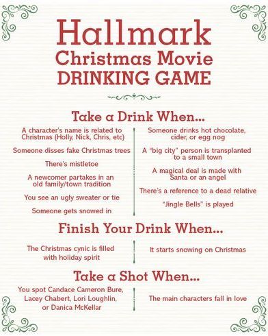 hallmark christmas movie drinking game