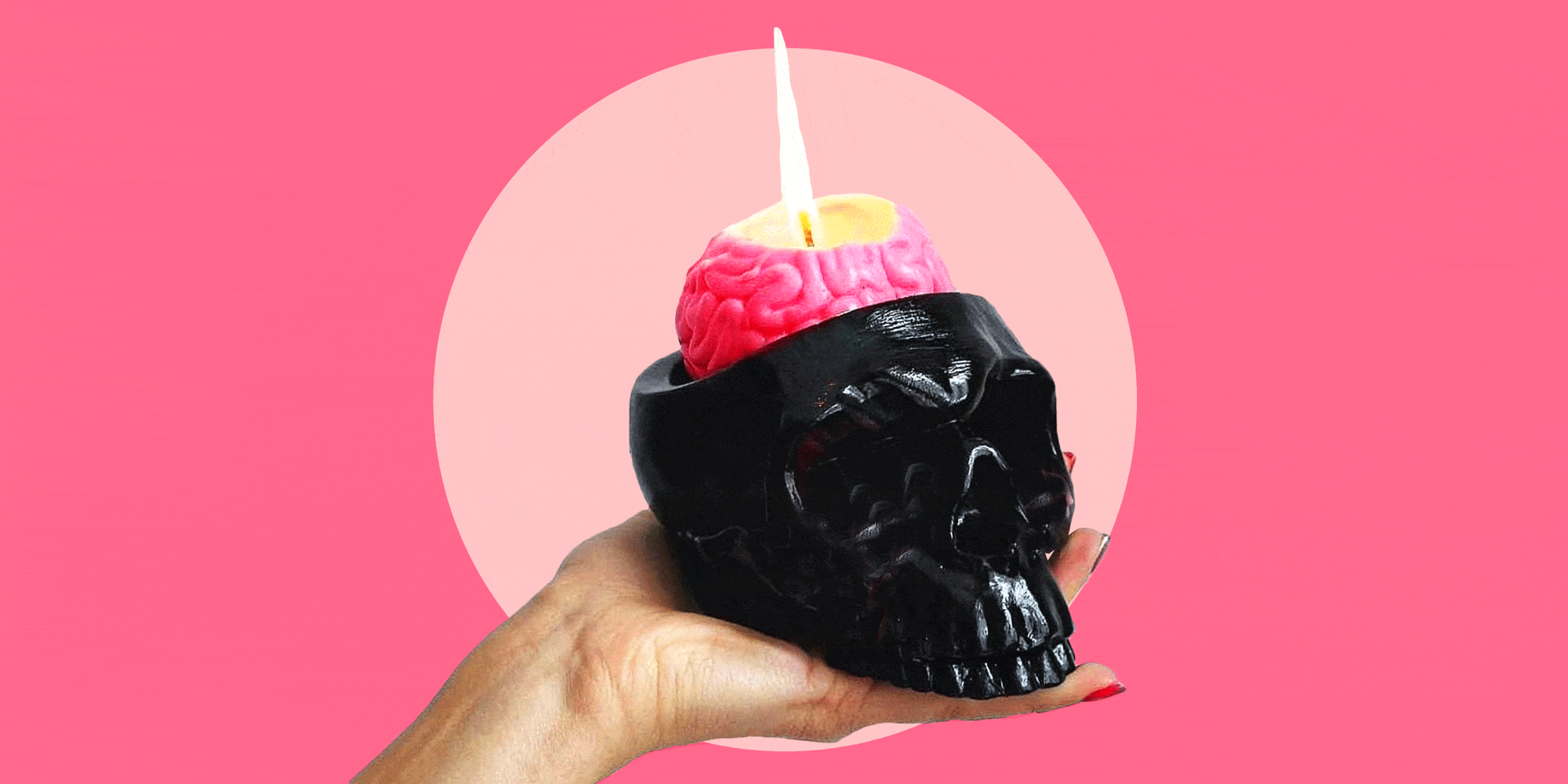 NEW BLACK SKULL CANDLE Quantity Discounts ~Halloween Goth ~MORE SKULL CANDLES! 