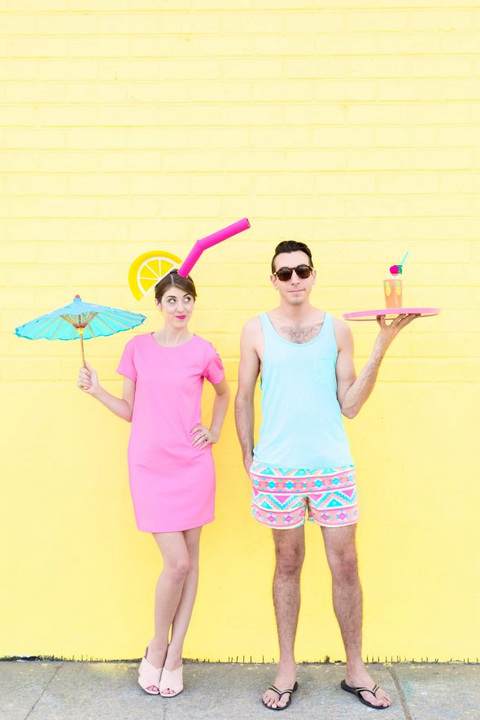 halloween costumes for couples tropical drink and pool boy