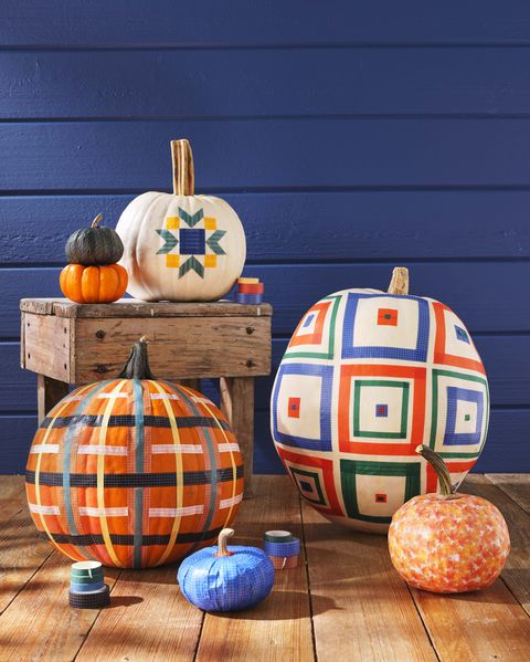 diy washi tape halloween pumpkins single washi tape quilt square, washi tape quilt squares, washi tape–covered pumpkins, washi tape plaid