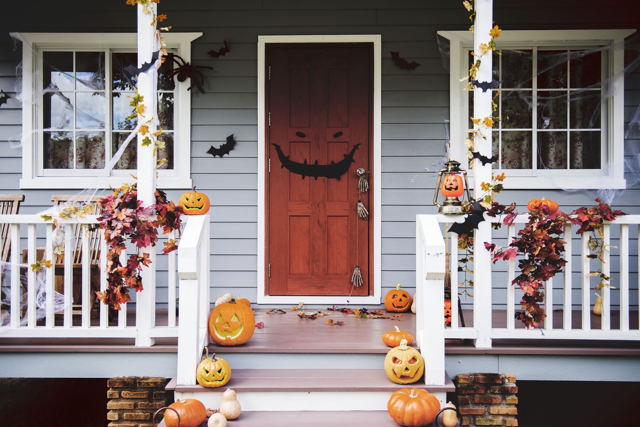 Halloween spirit are the door and window