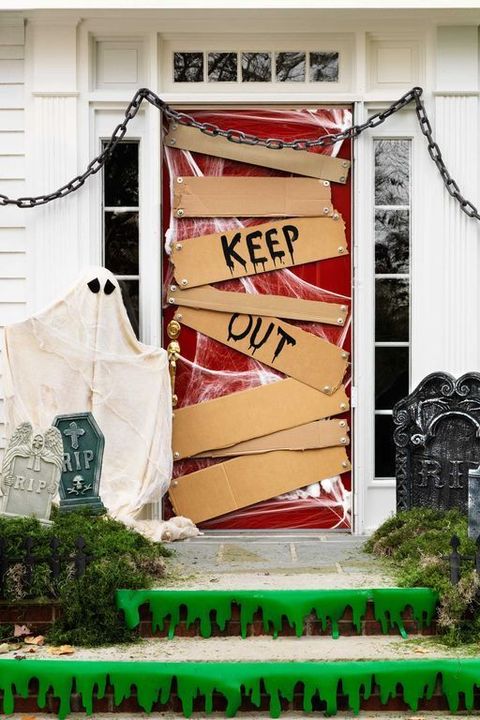keep out halloween door decorations