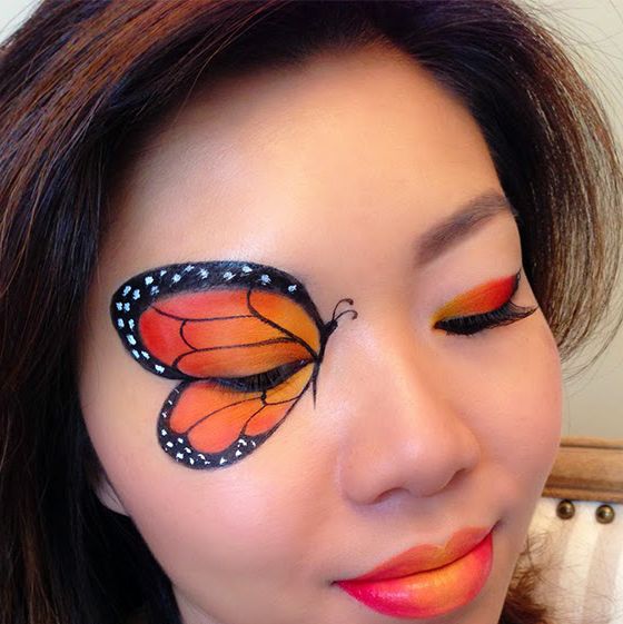 half butterfly face paint