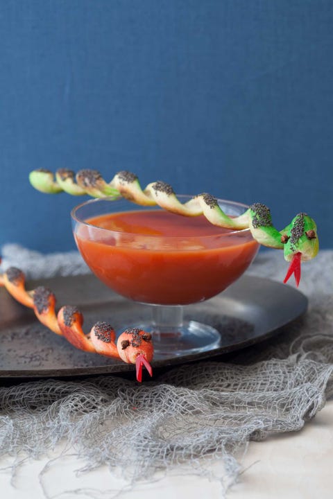 halloween finger foods snakes and soup