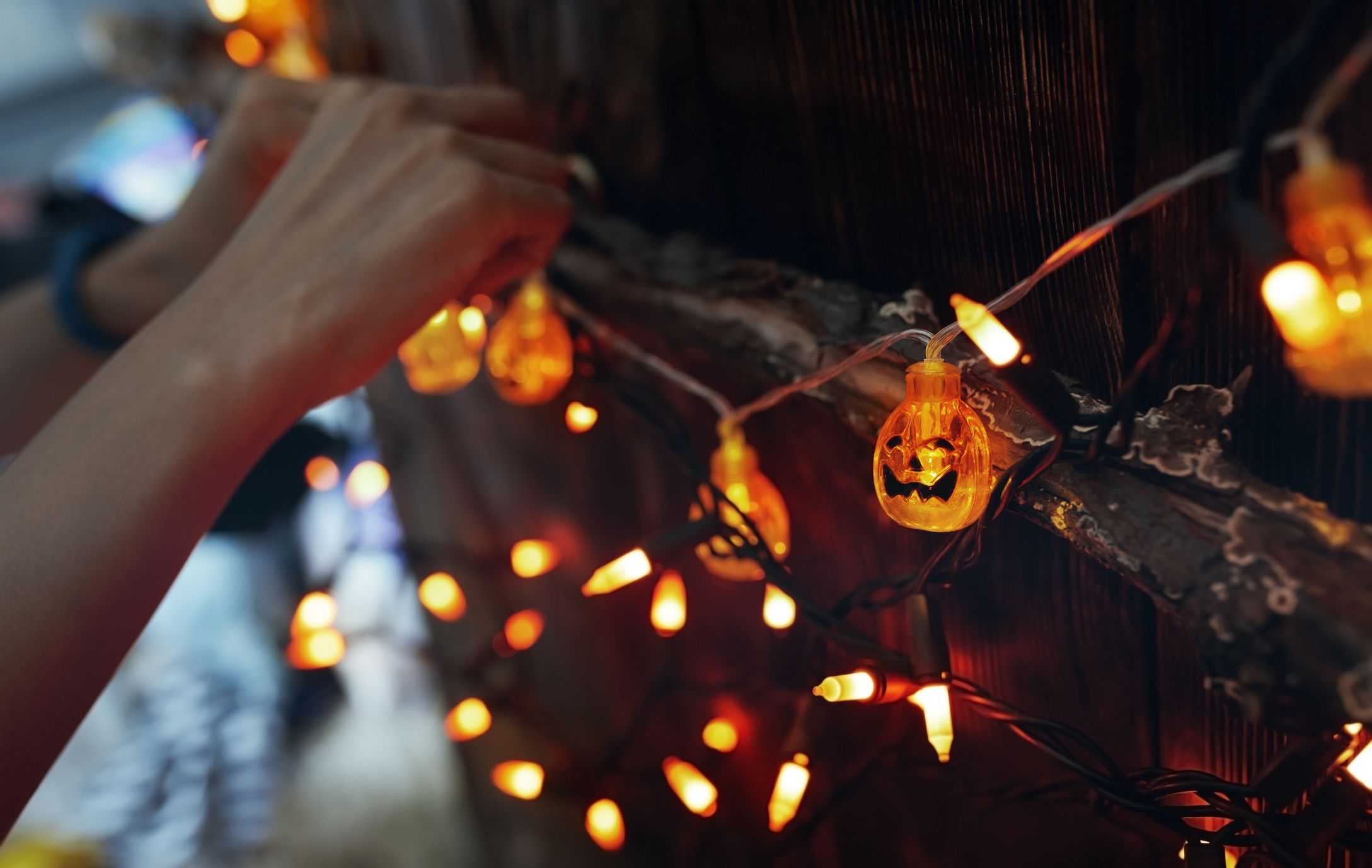 Halloween LED String Lights Pumpkins Ghost Skeleton Window Decor Fairy Lights 