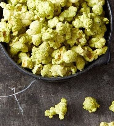 halloween snacks - matcha popcorn