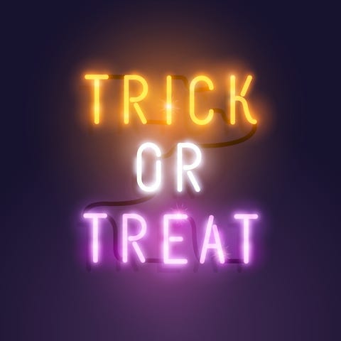 neon purple color halloween decoration lettering