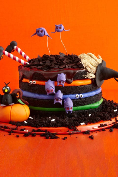 halloween treats black chocolate witch cake 