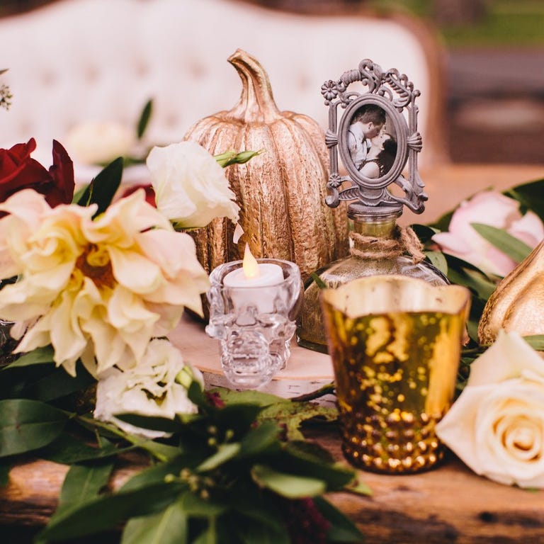 Halloween wedding - skulls votive candles