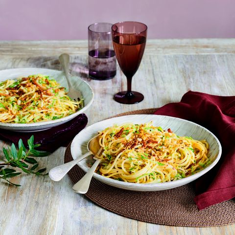 Sprout and Ham Spaghetti