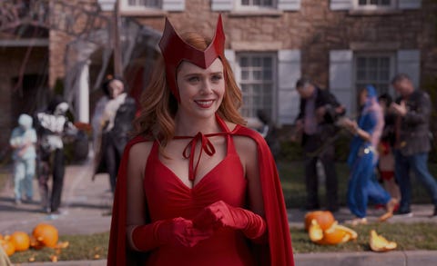 elizabeth olsen as wanda maximoff in marvel studios' wandavision exclusively on disney photo courtesy of marvel studios ©marvel studios 2021 all rights reserved