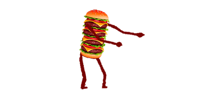 un gif de una hamburguesa bailando
