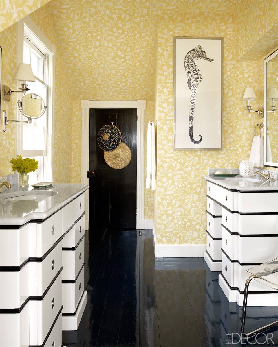 yellow bathroom decor