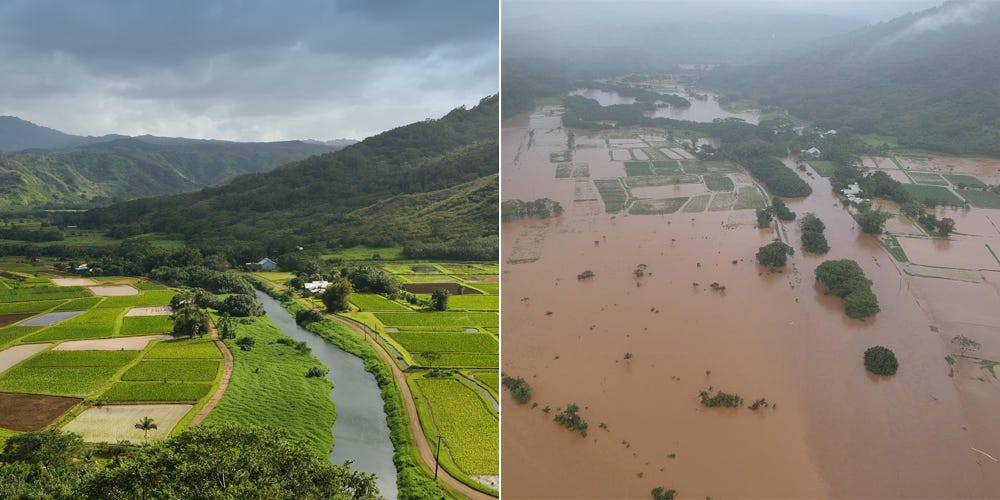 RecordBreaking Rains Cut Off Hanalei Bay From the Rest of Kauai