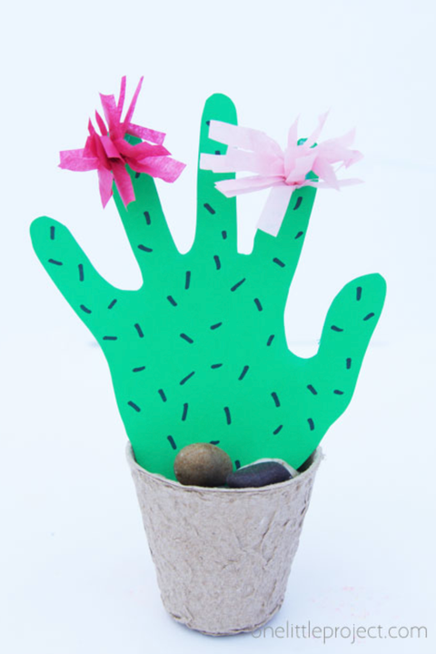 handprint cactus mother's day crafts