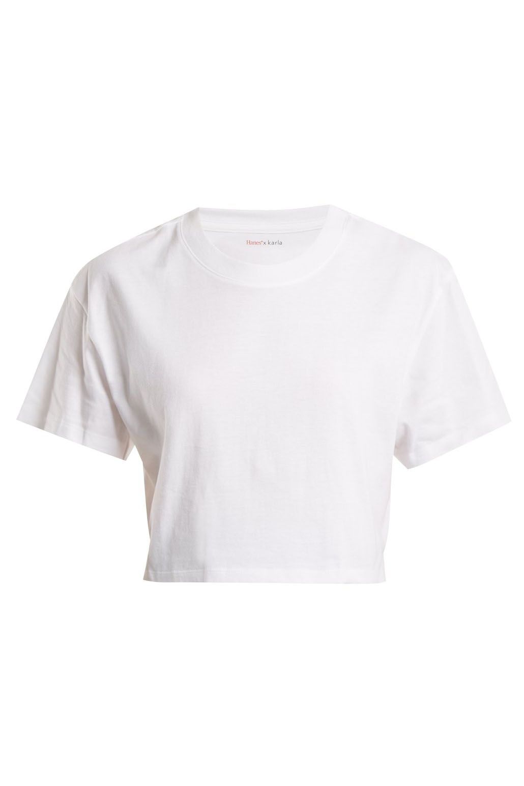 cropped fitted white t shirt