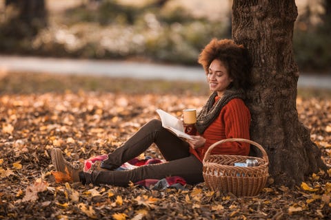 woman reading fall quotes